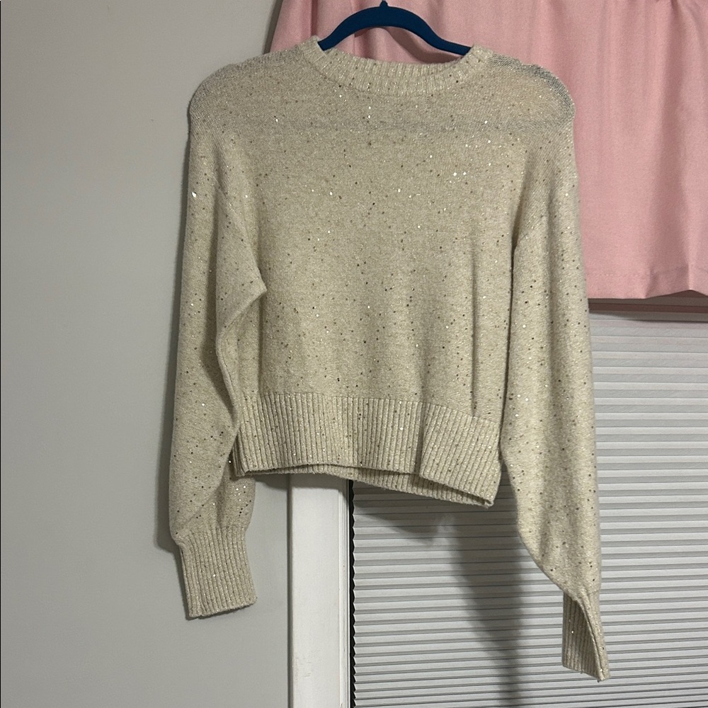 Old Navy Sparkling Gold Cropped length Sweater